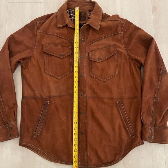 The Territory Ahead Men's 100% Brown Goat Suede Shirt/Jacket Size Large - Picture 7 of 9